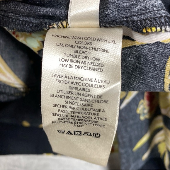 Free People Jodie Printed Tunic Womens Size XS Black Floral - Picture 8 of 9